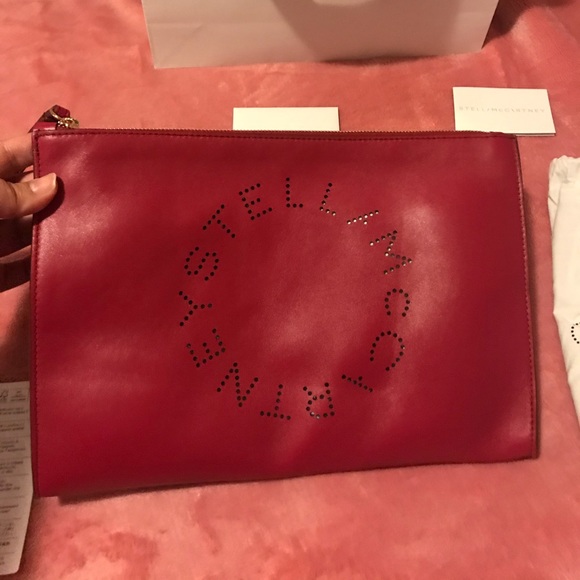 Stella McCartney logo red clutch - Picture 3 of 8